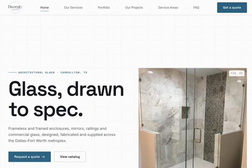 Captura del sitio web de Diversity Showers