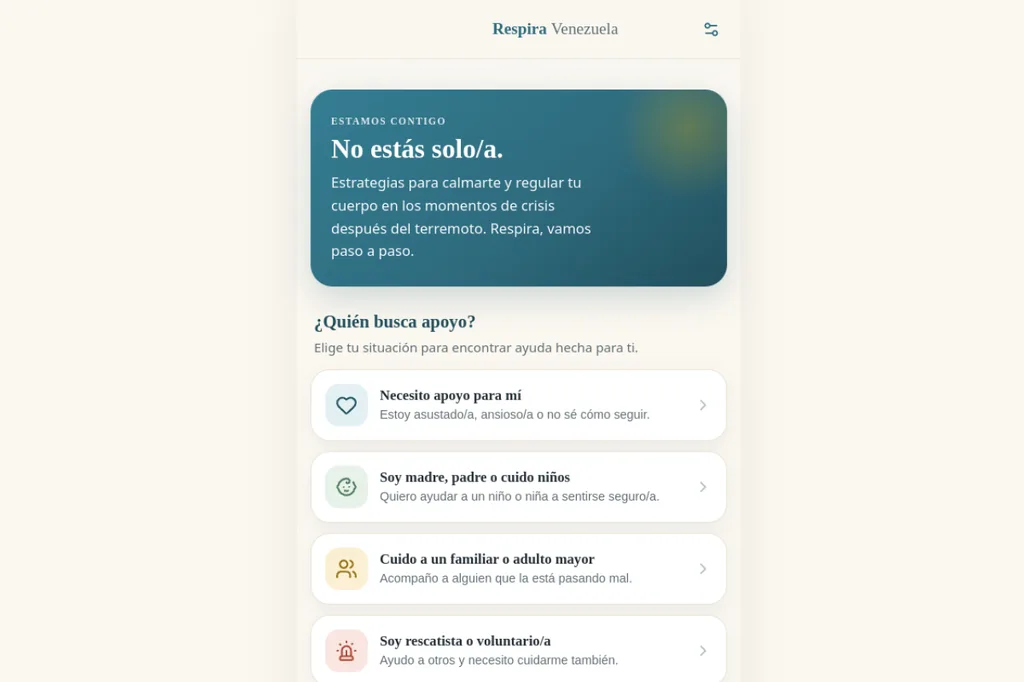 Captura del sitio web de Respira Venezuela